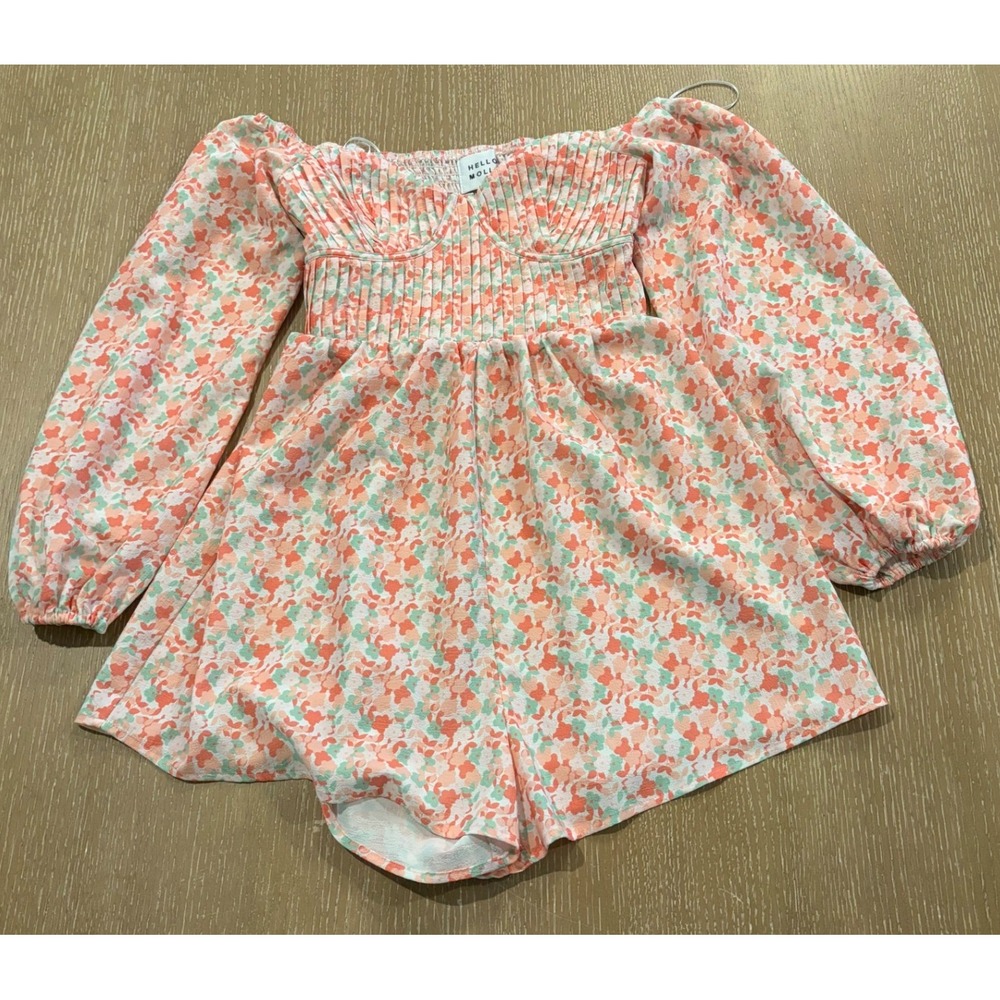 Hello Molly Women's Floral Romper Size US 4 AU 8 Puff Sleeve Corset Playsuit